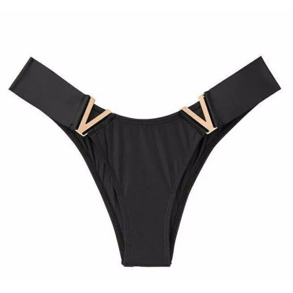 Victoria’s Secret Very Sexy Satiny Bombshell Brazilian Slip metallic V Panty M - Picture 1 of 4